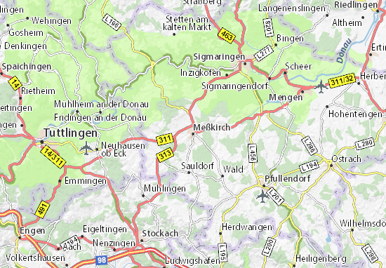 Karte Stadtplan Meßkirch