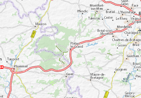 Karte Stadtplan Plélan-le-Grand