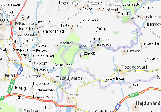 Kaart Plattegrond Tiszadob