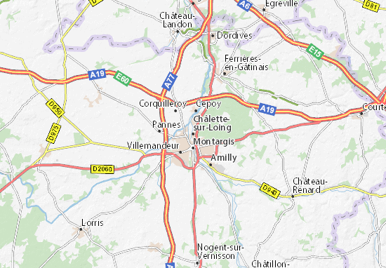 Karte Stadtplan Châlette-sur-Loing
