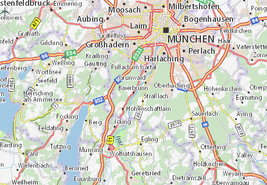 Karte Stadtplan Baierbrunn
