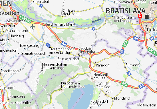 Karte Stadtplan Bruck an der Leitha