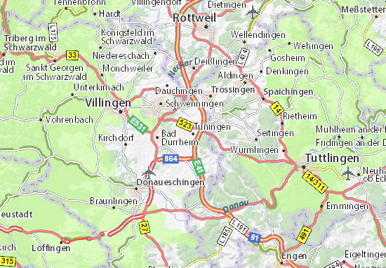Karte Stadtplan Tuningen