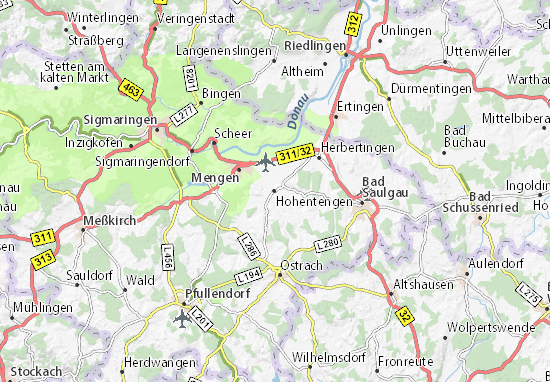 Karte Stadtplan Hohentengen