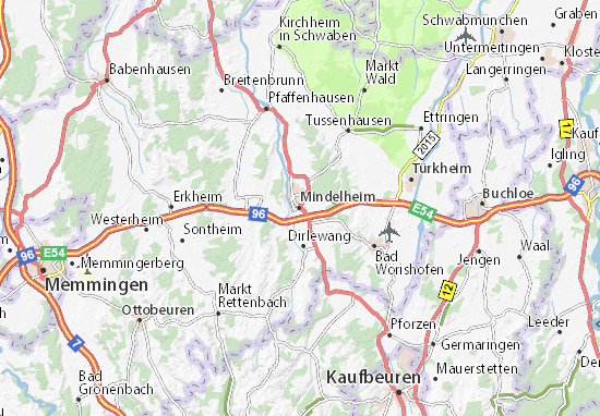 Karte Stadtplan Mindelheim