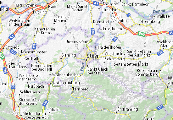 Karte Stadtplan Steyr