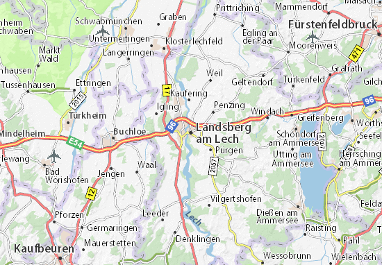 Karte Stadtplan Landsberg am Lech