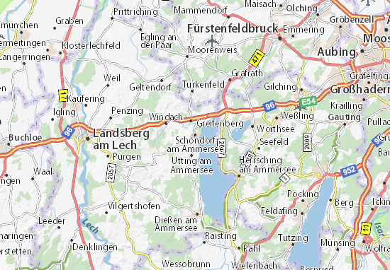 Kaart Plattegrond Schondorf am Ammersee