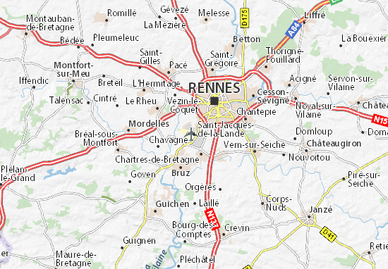 Kaart Plattegrond Saint-Jacques-de-la-Lande