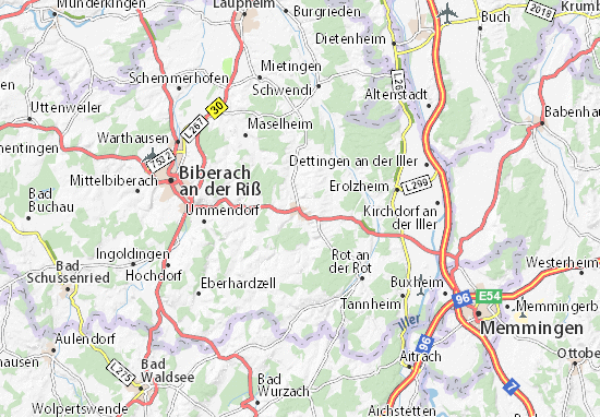 Karte Stadtplan Ochsenhausen
