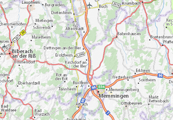 Karte Stadtplan Kirchdorf an der Iller