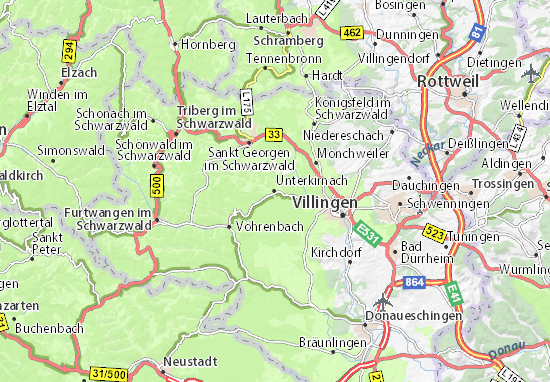 Karte Stadtplan Unterkirnach