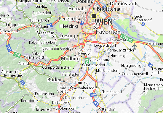 Karte Stadtplan Wiener Neudorf