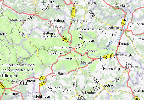 Karte Stadtplan Sigmaringen
