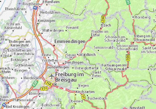Kaart Plattegrond Waldkirch