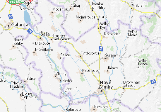 Karte Stadtplan Tvrdošovce