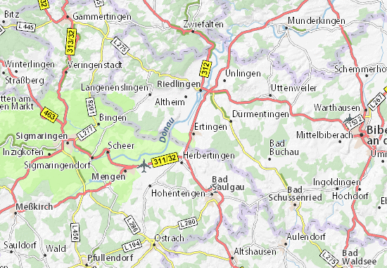 Karte Stadtplan Ertingen