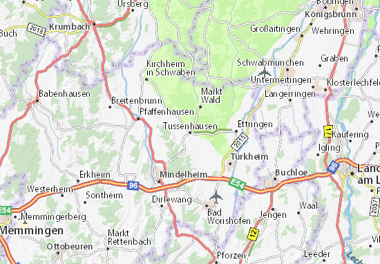 Karte Stadtplan Tussenhausen