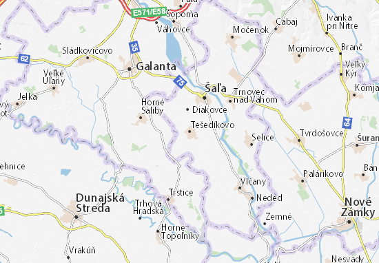 Kaart Plattegrond Tešedíkovo