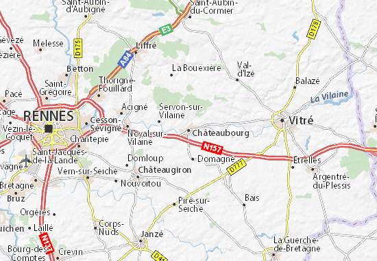 Kaart Plattegrond Châteaubourg