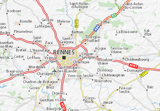 Karte Stadtplan Cesson-Sévigné