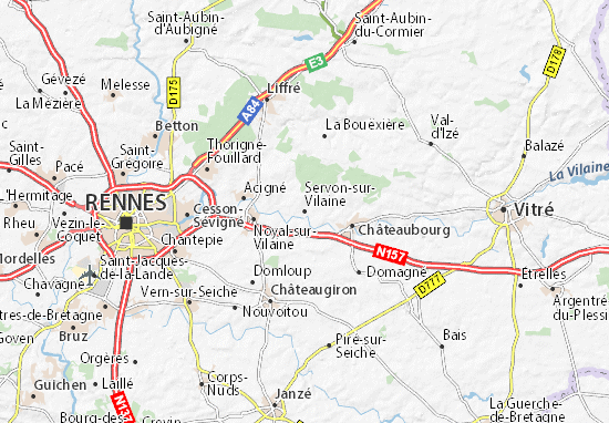 Kaart Plattegrond Servon-sur-Vilaine