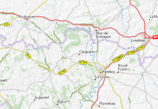 Karte Stadtplan Cléguérec