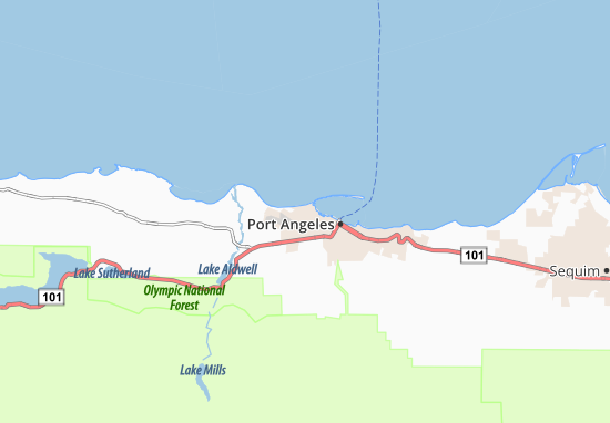 Kaart Plattegrond Port Angeles