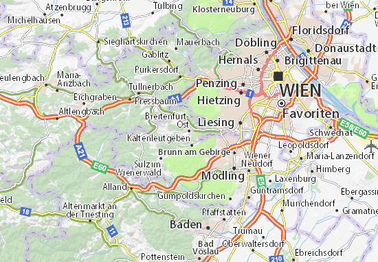 Kaart Plattegrond Breitenfurt-Ost