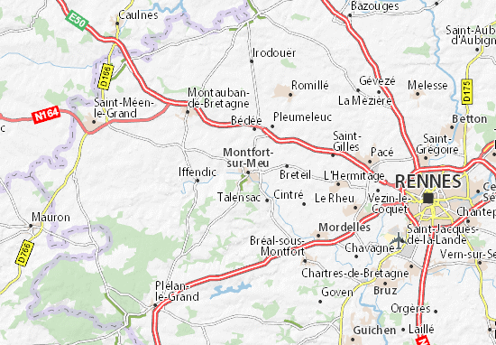 Kaart Plattegrond Montfort-sur-Meu