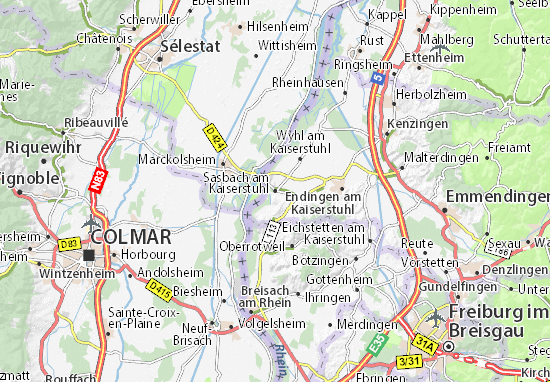 Karte Stadtplan Sasbach am Kaiserstuhl