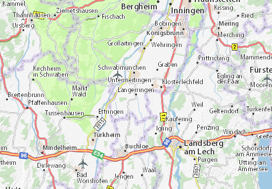 Karte Stadtplan Langerringen