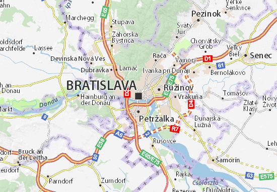 Kaart Plattegrond Bratislava