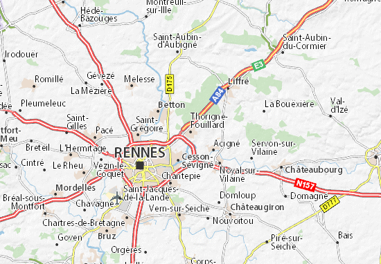 Karte Stadtplan Thorigné-Fouillard
