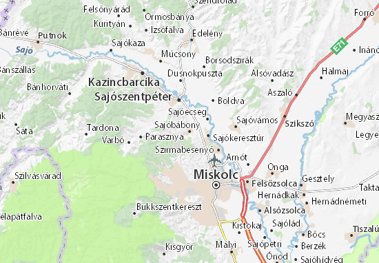 Sajóbábony Map
