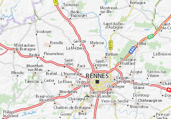 Karte Stadtplan La Chapelle-des-Fougeretz