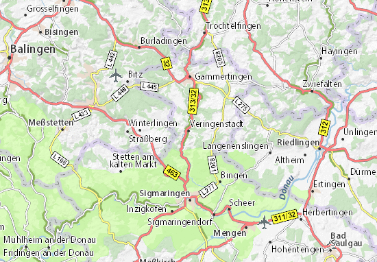 Mapa Veringenstadt