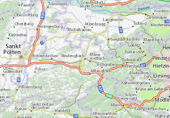 Karte Stadtplan Neulengbach