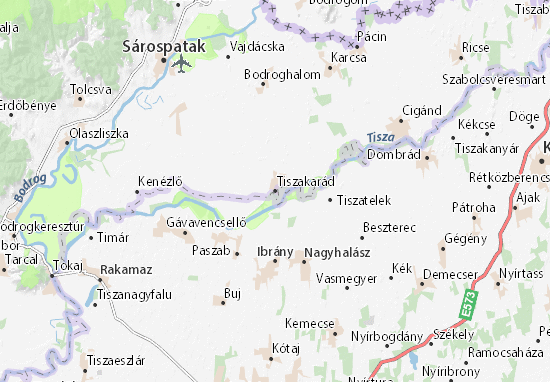 Mapa Tiszakarád