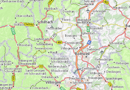 Karte Stadtplan Dunningen