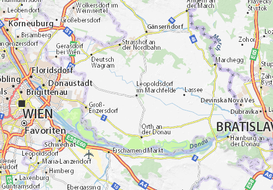 Karte Stadtplan Leopoldsdorf im Marchfelde