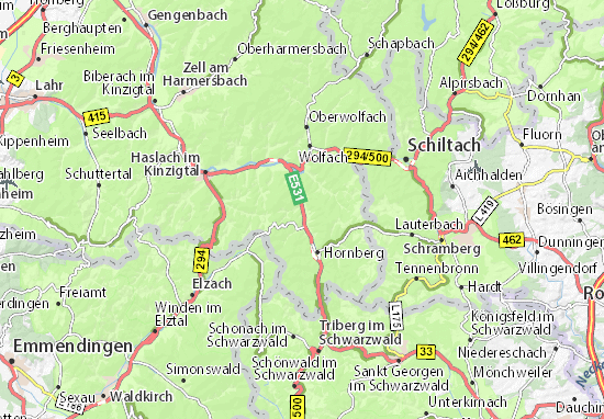 Karte Stadtplan Gutach