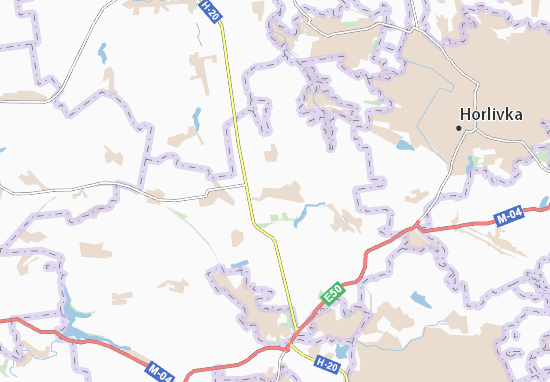 Kaart Plattegrond Novobakhmutivka