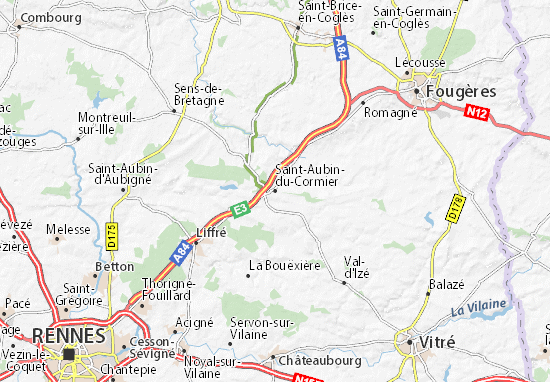 Karte Stadtplan Saint-Aubin-du-Cormier