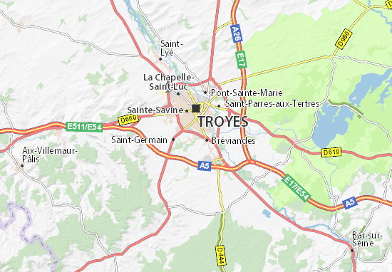 Carte-Plan Rosières-près-Troyes