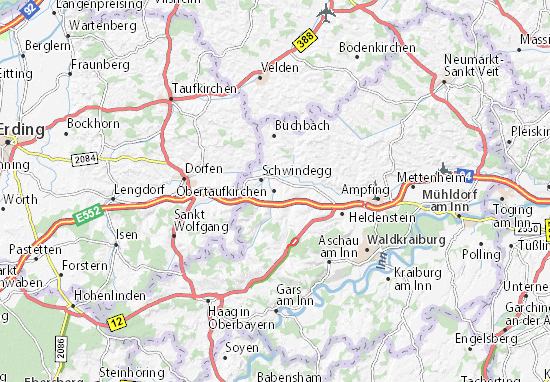 Karte Stadtplan Obertaufkirchen