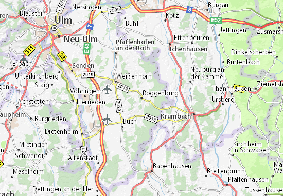 Karte Stadtplan Roggenburg