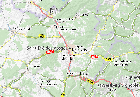 Kaart Plattegrond Saint-Dié-des-Vosges