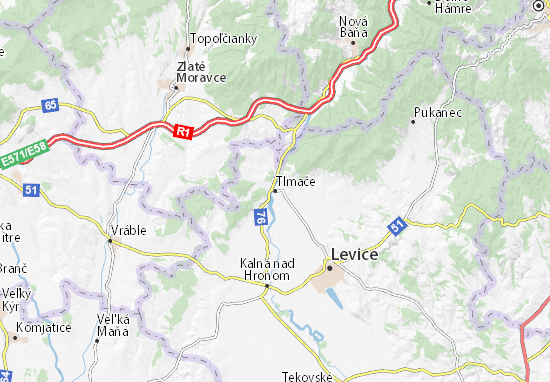 Tlmače Map
