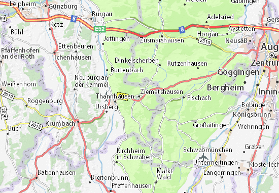 Karte Stadtplan Ziemetshausen